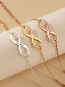 Brățară Infinit din Argint Sterling S925 cu Nume Personalizat - Cadou Personalizat pentru Cupluri, Îndrăgostiți, Soți/Soții, Cele Mai Bune Prieteni și Sine Însăși - Ideală pentru Aniversare, Ziua Îndrăgostiților, Întâlniri Romantice, Aspecte Elegante Zilnice și Suveniruri Atemporale de Dragoste