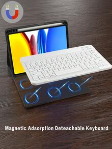 适用于 iPad 的旋转保护键盘套,兼容 iPad 第十代,采用 PU 皮革材质,适用于 iPad 10.2 英寸、9/8/7 英寸、Air 3/10.5 英寸、Pro 11 英寸(2018/2020/2021/2022 年款),配备亚克力背板和 Apple Pencil 插槽,适用于 iPad (A16) 11 英寸第十一代(2025 年款),支持 3 档角度调节,兼容 iPad Air 4/5/11 英寸 (M2) 2024 年款/(M3) 2025 年款,内置 150mAh 电池 - 黑色 - 黑色 - 查看 6