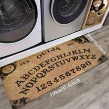 1 pieza Alfombra de entrada con estampado de calavera, alfombra de área artística negra para sala de estar, baño, cocina, entrada, balcón, decoración del hogar, absorbe la suciedad, cafetería, bar, vacaciones, fiesta, dormitorio, baño, decoración de cocina