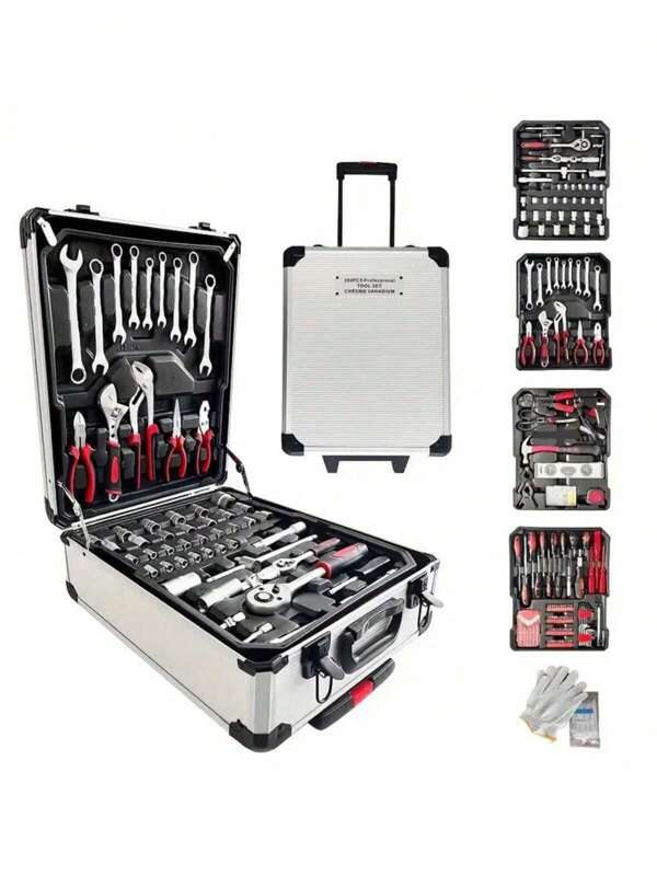 1 Set 46pcs Professional Car Repair Tool Kit: Portable, Durable And Easy-To-Use Ratchet Wrench Set - Suitable For Car, Boat, Motorcycle Maintenance, Home Industrial Repair - Includes Toolbox