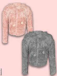 Kit de 2 sudaderas afelpadas con capucha para mujer, multicolor, tela de poliéster, aptas para temporadas de otoño e invierno, cuello redondo con capucha, mangas largas, interior cálido y agradable con tu piel. Ajuste con cierre frontal, bolsillos tipo canguro. Te llegarán 2 sudaderas en colores al azar. - Multicolor - Ver 4