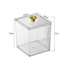 1 pièce Porte-lingettes de maquillage transparent, organisateur de tampon de maquillage, boîte de rangement pour lingettes démaquillantes avec couvercle anti-poussière, organisateur de bijoux et de cosmétiques