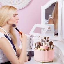 1 件 360° 旋转化妆刷架收纳盒，化妆刷收纳盒，5 槽化妆刷杯，用于化妆品、指甲油、美术用品、浴室梳妆台桌面收纳盒，化妆刷杯，用于梳妆台、口红、钢笔