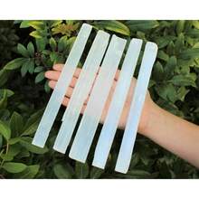 5 varitas de selenita, GRANDES de 8" de de selenita natural en bruto, para Reiki, Chakras - 1 - Ver 1