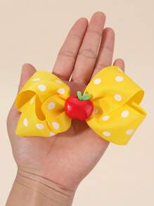 6 Pezzi di Fermagli per Capelli a Fiocco per Ragazze per il Ritorno a Scuola, Accessori per Capelli a Pois Bianchi e Mela Multicolore, Accessori per Capelli alla Moda con Coda Lunga e Corta per Ragazze Adolescenti Studenti, Regali per Feste