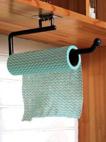 1pc Multi-Functional Kitchen Storage Rack, No Drill Kitchen Paper Towel Holder, Bathroom Toilet Paper Holder, Kitchen Cling Film Rack, Washstand Dishcloth Hanger, Bathroom Towel Rack
