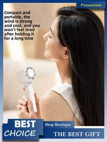 1 pieza/2 piezas Ventilador mini recargable personal, Ventilador mini portátil, Ventilador mini turbo portátil de 3 velocidades ajustables de doble propósito recargable y silencioso para enfriar, para camping, viajes, hogar, 300mAh, para verano, playa, interior y exterior, accesorios de playa, viaje