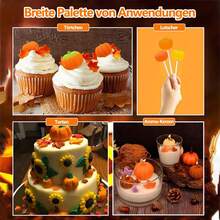 8 件 3D 硅胶模具 - 3D 南瓜形 - 环氧树脂 - 秋收，适合万圣节、亡灵节、感恩节、DIY 和装饰