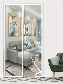 Tenda zanzariera per porta, tenda magnetica antizanzare, 1 tenda bianca antizanzare, tenda magnetica per porta a chiusura automatica, per tenere fuori gli insetti e godere di aria fresca - Sigillatura automatica, senza necessità di foratura, adatta per porte esterne, porte del balcone, porte del cortile, ecc.