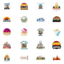 55 Stücke Barcelona Aufkleber, Reiseaufkleber, Länderaufkleber, Barcelona Geschenke, Barcelona Merchandise, Graffiti-Aufkleber, Massenaufkleber, wasserfeste Aufkleber für Skateboard, Gepäck, Laptops, Stoßstangen, Themenparty-Zubehör