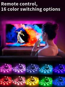 1pc 24keys Remote Control RGB LED Neon Light Strip - Dimmable, Flexible Silicone, For Sign, Bedroom, Gaming Room And Party Decoration, Versatile Applicable, Adjustable Lighting Modes
