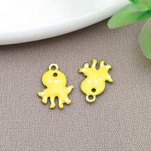 10pcs 9x12mm Cute Enamel Stainless Steel Octopus Charms Mini Cute Marine Life Animal Pendants For DIY Ocean Bracelet Necklace Earrings Jewelry Making Crafts Accessories