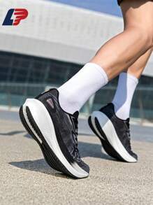 LPMX 1 Paar Laufschuhe rutschfest, verschleißfest, hochelastisch, atmungsaktiv, Low-Top Laufschuhe für Herren outdoor Wandern Laufen Schwarz/Pfirsich Rot