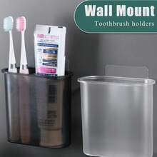 Soportes para cepillos de dientes montados en la pared, soporte autoadhesivo para cepillo de dientes, accesorios de baño para cepillo de dientes y pasta de dientes - Claro-1 - Ver 8