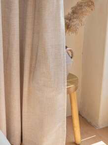 1 pieza Cortina transparente de material de lino moderno - Estilo de lino japonés, diseño de bolsillo para barra, adecuado para sala de estar y dormitorio - Cortina transparente y que filtra la luz, cortina de sala de estar, cortina de dormitorio