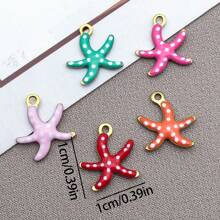 10 buc 10x10mm drăguț email oțel inoxidabil stea de mare farmece mini drăguț viață marină animale pandantive pentru DIY ocean brățară colier cercei bijuterii confecționare meșteșuguri accesorii