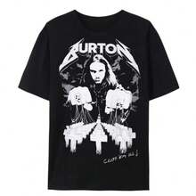 Refreshing Summer 2025 M-Metallicas Rock Band T-Shirt Men Women Short Sleeve Cotton Tees Streetwear Brand T-Shirt Unisex Tops Oversize Clothing - 黑色 - 查看 1