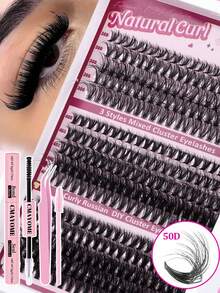 300 Stück Büschel Wimpern D-Locken DIY Wimpernverlängerungs-Set, 10-18mm gemischte Länge schwarze einzelne Wimpern mit Werkzeugesset 30D+40D+50D schwarze D-Locken Wimpernverlängerungs-Bundle mit Kleber und Versiegelung, Entferner, Pinzette, Augenpinsel, Großkapazitäts-Büschel-Falschewimpern+Wimpernkleber inklusive Mascara-Pinsel, Pinzette mit Doppelspitze, Wimpernentfernungscreme für Zuhause und Reise Wimpern-Set, Wimpern, Falsche Wimpern