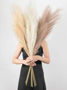 50/30/20/10pcs Faux Pampas Grass, Brown Pampas, Artificial Fluffy Pampas Grass, Fluffy Grass Flower Decorations For Bohemian Home Wedding Decoration, Outdoor Wedding, Wedding Decoration, Spring Decoration