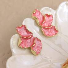 女士优雅花朵耳环 - 藍色 - 查看 16