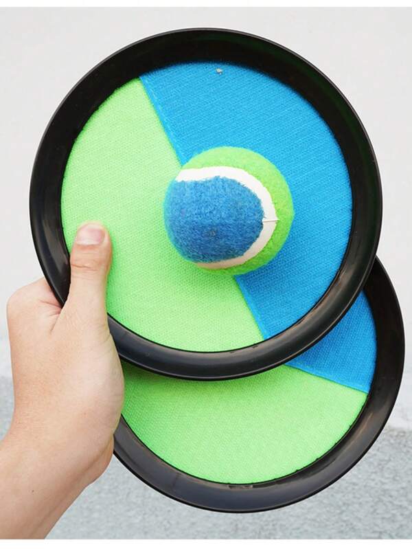 Juego de pelota pegajosa/pelota con ventosa/lanzar y atrapar/juguete de lanzar para niños, juego de deportes al aire libre para padres e hijos con disco de lanzamiento y paleta para atrapar, incluye 1 bolsa de almacenamiento, juguetes pegajosos para niños y niñas para actividades en el hogar y al aire libre