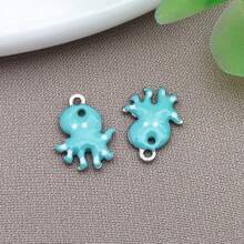10pcs 9x12mm Cute Enamel Stainless Steel Octopus Charms Mini Cute Marine Life Animal Pendants For DIY Ocean Bracelet Necklace Earrings Jewelry Making Crafts Accessories