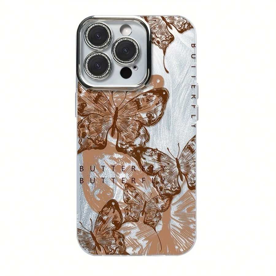 Funda para teléfono (1 unidad) con degradado de gasa multicolor, tecnología IMD Laser. Compatible con todas las series 16/15/14/13/12/11, 13/14 Pro/15 Plus/16 Pro. Incluye protector de lente. Diseño híbrido clásico a prueba de golpes. - Colores mixtos 1 - Ver 1
