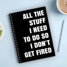 1 Pc Funny Work Notebook, Motivational Quote Journal, Funny Notebook For Coworker Employee Office, Boss Gift Present Idea, To-Do List Notebook, 5.5" X 8.3",For School Supplies,Back To School - Style B - View 5