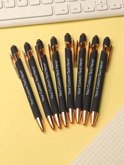 50/100 buc pixuri negre personalizate cu litere și fraze gravate cu laser. Pix multifuncțional, papetărie, suvenir, cadou, artizanat