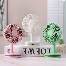 AOYI Desk Fan USB, Small Table Fan Rechargeable, 3-Speed 300mAh, Portable Cooling Tabletop Personal Fan, With 90-Degree Up Down Swinging, Summer Essentials For Office, Home, School, Studying, Working