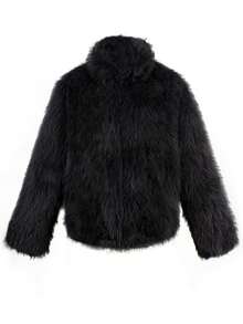 1 Stück Damen einfarbige Kunstpelz Jacke, für Geburtstagsparty, Feiertage, Abenddate, Lässig Kleidung, Reisen, langärmlig, Herbst/Winter