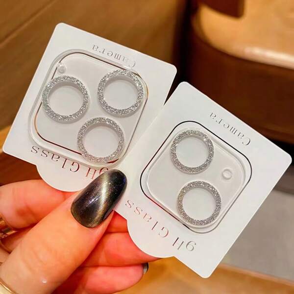 CSDZ 1pc Glittering Colorful Camera Lens Film Protector Compatible With Apple , Full Coverage Anti-Scratch Decorative Lens Film, Upgraded Hardness And Adhesion