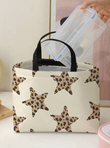 Animal Pattern Double-Sided Printing Portable Insulated Lunch Bag With Large Capacity Ice Pack, Suitable For Office And School Travelback To School School Stuff Bag For School Work Lunch Bag For Women Cooler Bag Picnic Accessories