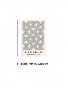 1 pezzo Arte da parete astratta Bauhaus medievale modernista, stampa su tela senza cornice, cartellone geometrico tedesco per camera da letto/ufficio/dormitorio, decorazione per feste di architettura e regalo per appassionati di design (stampa su tela senza cornice)