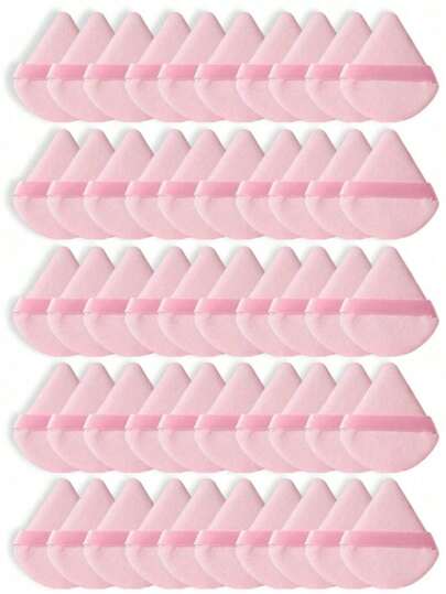 50/30/20/10 Velvet Triangle Powder Puff Facial Makeup Tools, Makeup Powder Puff Set, Air Cushion Puff Reusable Makeup Sponge, Makeup Gadgets, Loose Powder Puff Wet And Dry Powder Puff, Velvet Makeup Foundation Mixing Sponge Is Suitable For Foundation Cream Air Cushion And Facial Makeup, Suitable For All Skin Types.