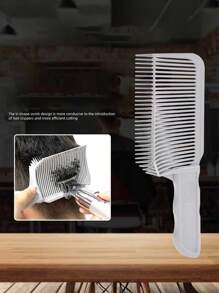 1pc Professional Heat-Resistant Cutting Comb - For Men's Flat Top Haircut, Ergonomic Handle Design, Suitable For Dry Styling And Barber Shop Use, High-Temperature Plastic Material, Hairstylist Tool