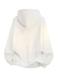 Women's Solid Color Long Sleeve Hoodie Casual, Sports Suitable For Going Out For Sports Running - Soft And Comfortable, Suitable For Daily Leisure Or Outdoor Sports - 白色 - 查看 4