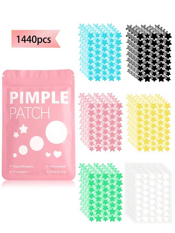 352Pcs Star-Shaped Patches Round Shape Patches , Facial Cover - Fragrance-Free, Paraben-Unisex Adult, All Skin Types Compatible, No Fragrance, No Alcohol, No Components Included Gentle And Non Irritating, Used For Facial Decoration, Covering Acne And Blemishes With Cute Design Stickers, Fun Cartoon Stickers, Waterproof And Sweat Proof Mini Stickers, Suitable For Parties, Offices, And Other Occasions With Cute Stickers