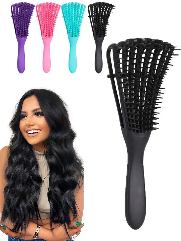 1 PIEZA Cepillo Desenredante para cabello rizado afro de tipo 3A a 4C - Para uso en húmedo y seco, peine para masaje del cuero cabelludo para cabello natural rizado y ondulado