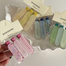 1 套果冻色格子发夹 - 甜美鸭嘴刘海侧夹 - 少女妆发夹头饰、发型、发饰、发饰 - 彩色 - 查看 2