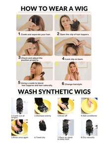 带刘海夹的假发，适合头发稀疏的女性使用的合成假发，12 英寸直发夹刘海发片，适合女性日常佩戴 - 彩色 - 查看 10