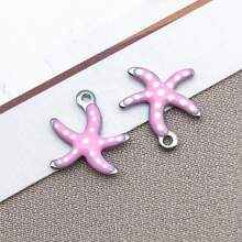 10 buc 10x10mm drăguț email oțel inoxidabil stea de mare farmece mini drăguț viață marină animale pandantive pentru DIY ocean brățară colier cercei bijuterii confecționare meșteșuguri accesorii