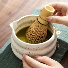 [ Japanese-Style ] Ceramic Matcha Bowl Set, Sand-Point Glazed Tea Whisk Set, ,Complete Set Of Japanese Tea Ceremony Tea Sets - Multicolor - View 6