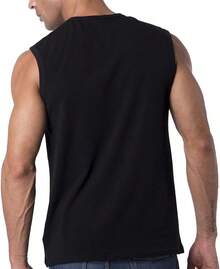 Men's Sleeveless V-Neck T-Shirt - Black - View 6