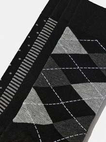 5 Pairs Men's High Crew Socks, Solid Colors, Business/Sport Socks, European/American Size, Tall Socks, Black, Fall Socks