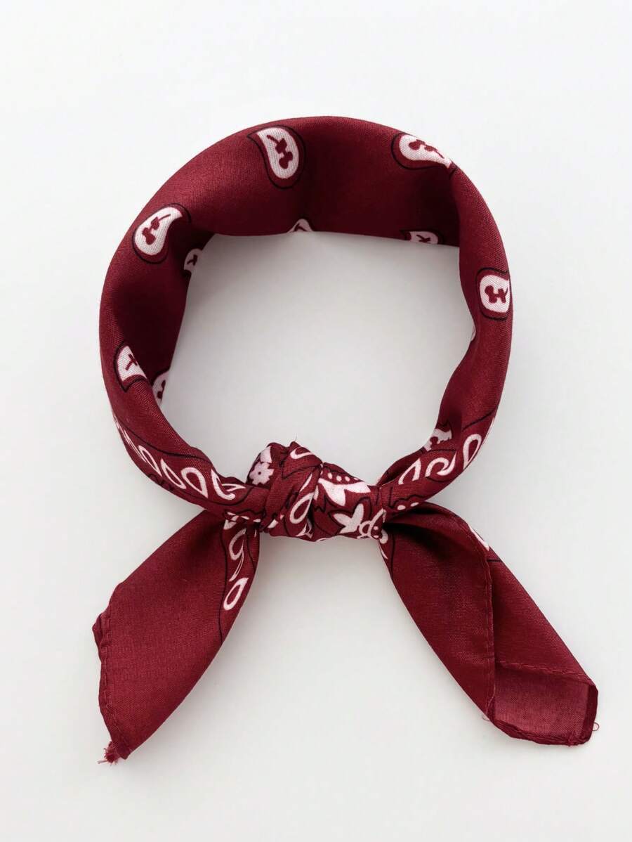 1 Peça Bandana Lenço Unissex Hip Hop Faixa de Cabelo Preta Lenço para Pescoço Acessórios Esportivos Envoltórios para Pulso Lenços Quadrados Estampados Lenço