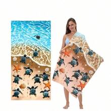 1 Stück Strandtuch, Outdoor-Decke, Sand-abweisende Badetuch mit bedrucktem Design, saugfähiges Strandtuch-Umschlagtuch, modische warme Decke, Strandutensilien, Strandaccessoires, Pool-Schwimmhilfe