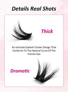 Rikuaild 10排110片独立3D蓬松假睫毛单簇睫毛延长分段自然貂狐狸眼妆效果睫毛 - D - 查看 5