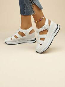 2025 Autumn New Style Women's Hole Shoes Solid Color Versatile Fashion T-Shaped Women's Sandals Wear-Resistant Breathable Non Hollow Women's Sports Sandals Outdoor Beach Travel Women's Wedge Sandals, Sandals That Can Be Worn For Commuting To Work And Students In Class,Women's Rain Boots, Perfect For Office Workers To Wear On Rainy Days. Thick Sole And Platform Heel, With A Significant Heightening Effect.