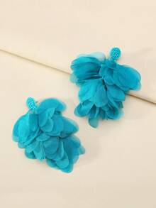 1 Pair Bohemian Beads Fabric Flower Large Earrings For Women Summer Beach Vacation Party Prom Jewelry - A Pair Of Floral Tassel Earrings - View 9